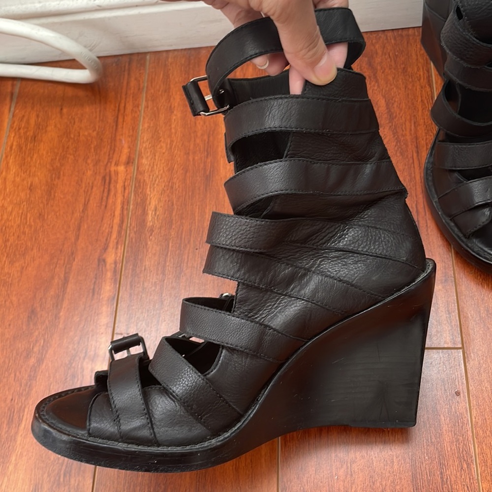 Ann demeulemeester gladiator leather sandal wedges - Picture 7 of 8